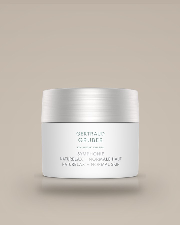 Symphonie Naturelax von Gertraud Gruber, weißer Tiegel mit silbernem Deckel